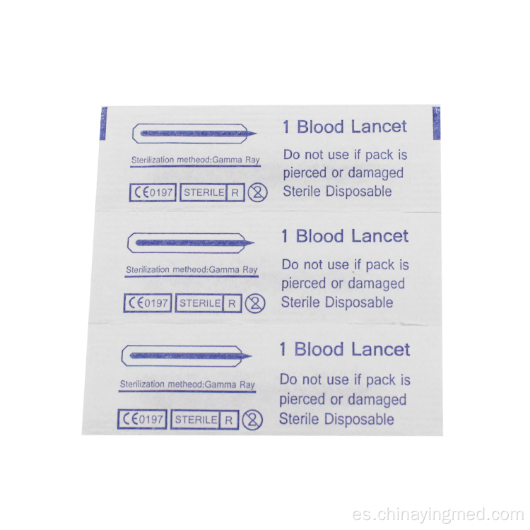 Lanceta de sangre de acero inoxidable estéril desechable