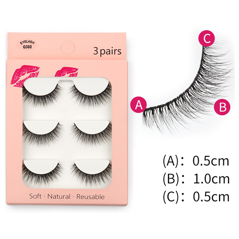 New waterproof mink false eyelashes Thick eyelashes high quality 3d mink false eyelashes 3 pairs wholesale