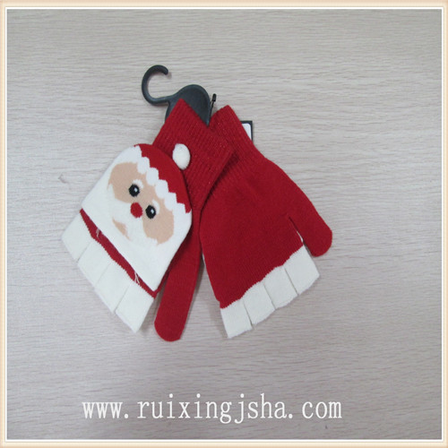 Kids chrismas pattern flip top gloves Kids chrismas pattern flip top gloves