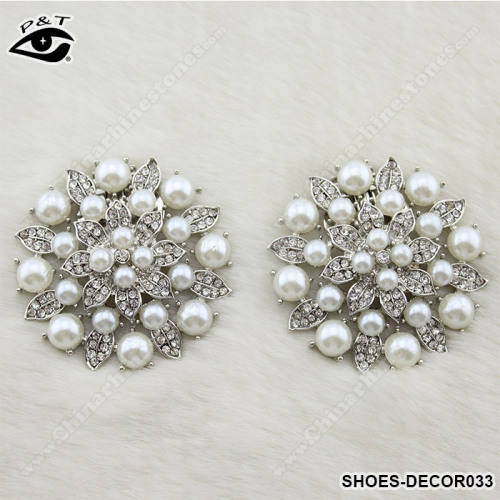 Rhinestone Shoe Clips Pearl Crystal Shoe ornaments for high heels