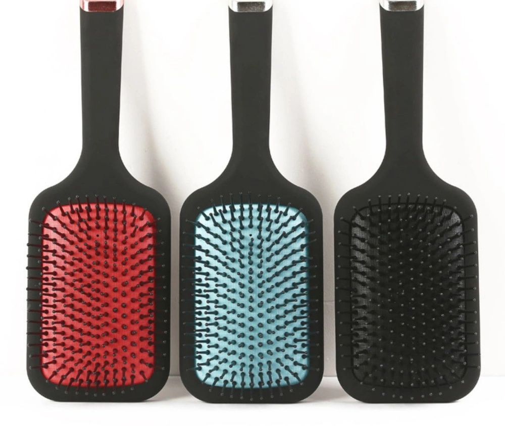 Rubber Effect Big Paddle Massage Hair Brush