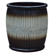 Hot Selling Nordic Plant Pot Ceramic Round Bamboo Drum Type Flower Pot bonsai pot ceramic For Outdoor