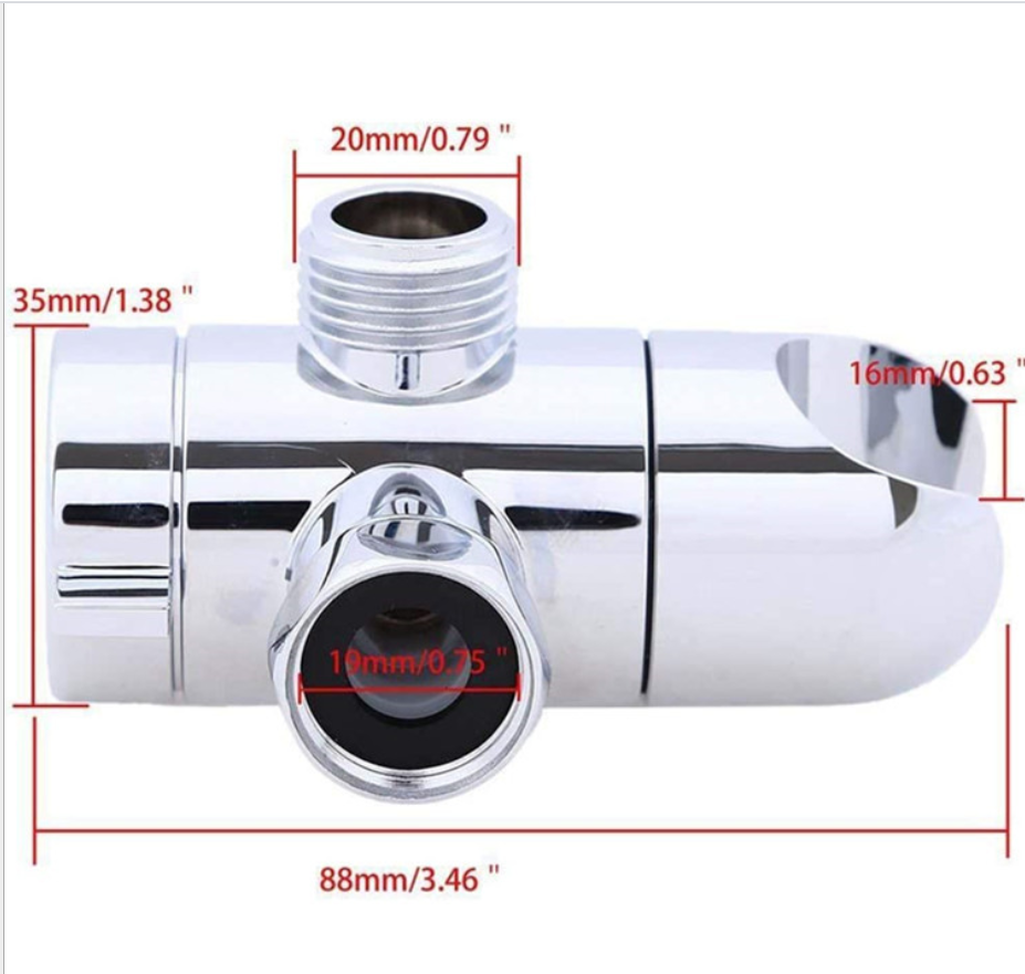 3 방향 어댑터 전환기 밸브 조정 가능한 샤워 헤드 암 장착 전환기 밸브 욕실 플라스틱 홀더 액세서리