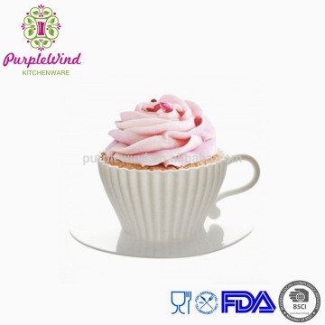 HOT!4 set of silicone tea cupcake mould/ cup cake mould/ coffee cupcake mould