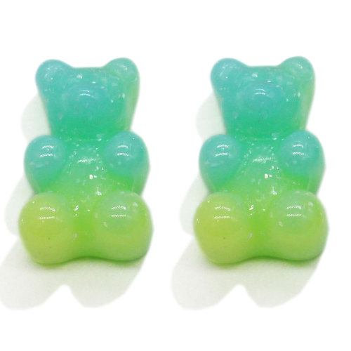 Hot Sell Gummy Bear Resin Cabochon Gradient Ramp Colour Flatback Animal Charms για Μπρελόκ Σκουλαρίκια