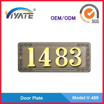 Manufacturer supply DIY tablets/zinc alloy doorplate/house numbers