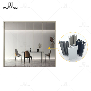 Slim Frame Aluminum Glass Sliding Door with Hydraulic Buffer
