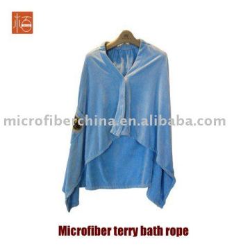 Microfiber terry bath robe,bath wrap