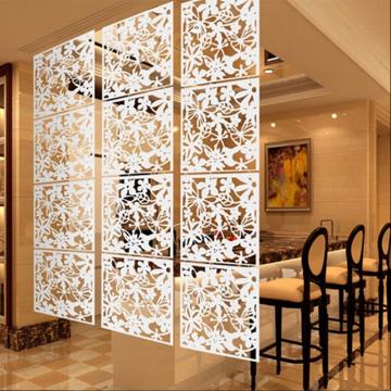 4pcs Bird Flower Hanging Room Divider Safety PVC Screen Panel Room Separating Divider for Living Dining Room Hotel Decoration