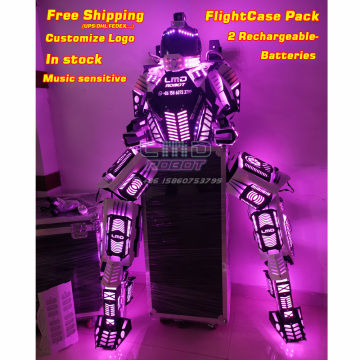 Free Shipping LMD Mega Plastic Stilts Walker LED Robot Costume Props
