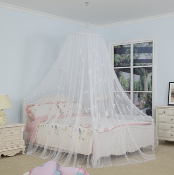 Canopy Bed Mosquito Net With Feather Decoration