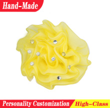 Pure color decorative cloth flower with rhinestone