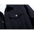 Veste en jean noir pour hommes de haute qualité en gros sur mesure