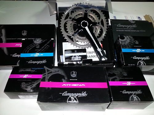 2013 Campagnolo Athena 11 Speed Black Triple Group Set 9 pcs