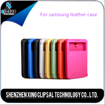 new design window pattern mobile phones covers two mobile phones leather case for samsung