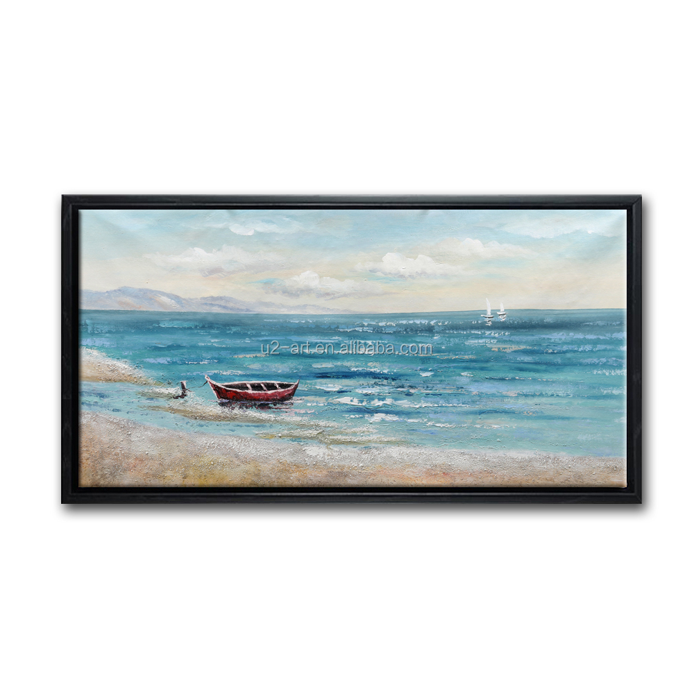 Wall Picture Home Decoration Textured Canvas Art Modern Abstract Seascape Oil Painting