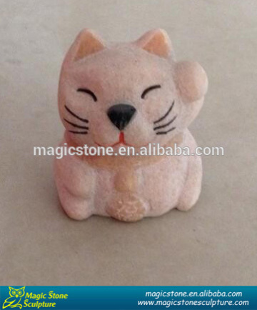 Antique garden stone cat statue