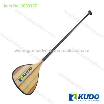 Wooden Canoe Paddle with Carbon Shaft