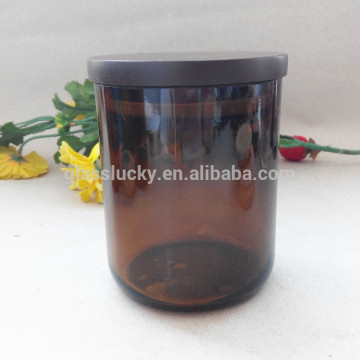 hot sale amber glass gar with netal lid