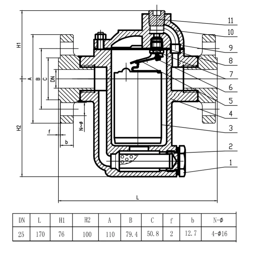 Flange Ends Steam Trap Wcb Material Inverted Bucket Class 150