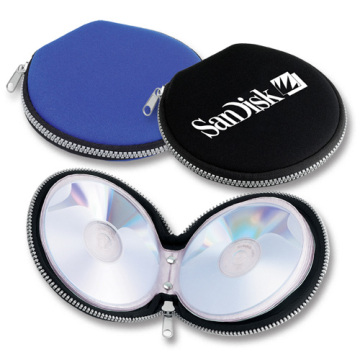 Round Neoprene CD holder with logo print
