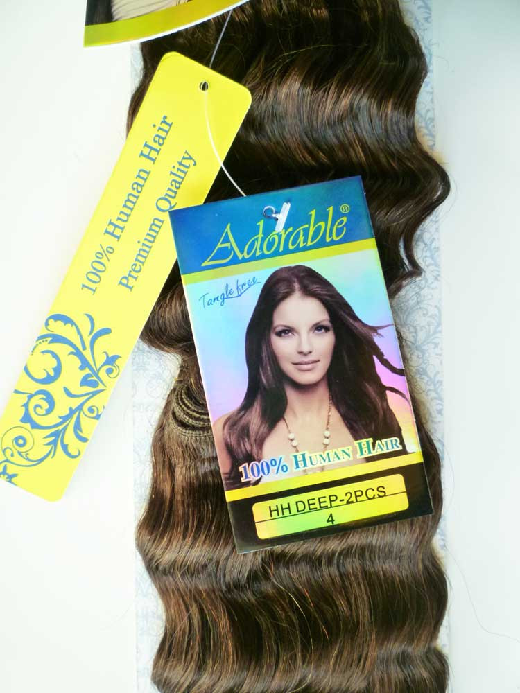 Adorable 100% human hair extention india hair weave deep wave 2pcs hair bulk package for black woman