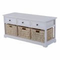 shoes storage bench ottoman with storage basket