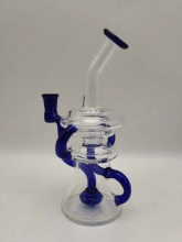 Blue Mini Glass Bongs with Thick Pipe Handle