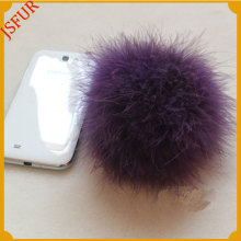 Wholesale Turkey Feather Pom Pom Bag Accessory Phone Keychain