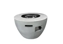 35inch Gray Smokeless Gas Fire Pit Outside Patio Garden Round Fire Bowl Concrete Fire Pit