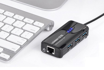 UGREEN USB 3.0 Combo-USB 3.0 Giga Ethernet + 3 ports USB 3.0 Hub