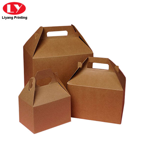 Kraft Paper Cookie Box met dobbelsteengreep