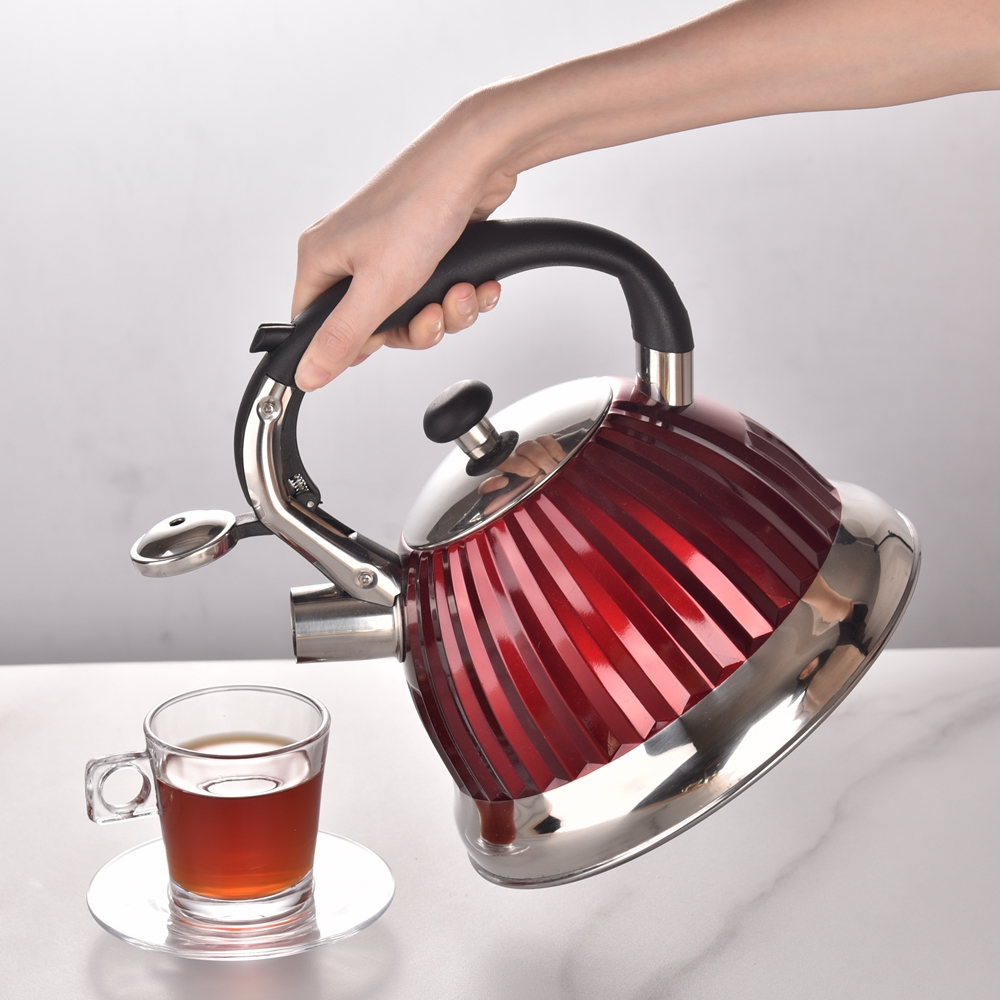 Induction Red Folded Shape Whitling Kettle