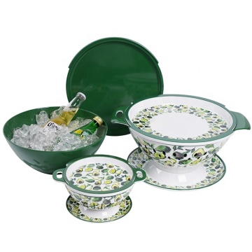 EU2020/1245 Melamine Dinner Set Tableware Green Colander