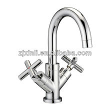 High Quality Dual Handle Brass Basin Mixer, Polish and Chrome Finish