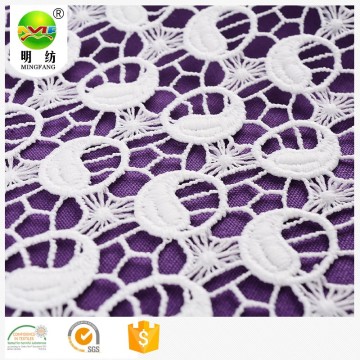 100% cotton yarn chemical lace embroidery fabric