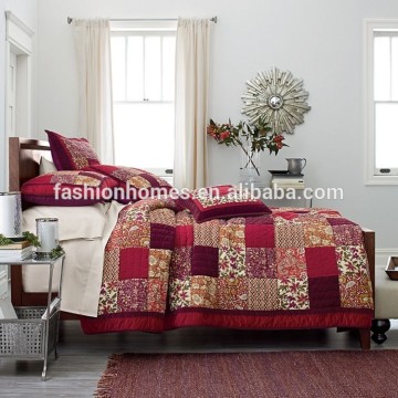 Quilted indian patchwork bedspread