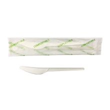 Disposable Compostable 6'' CPLA Cutlery Set - Modern Design for Weddings (Made in China)