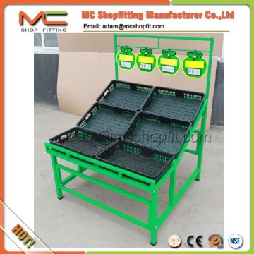 Supermarket promotion metal Fruits & Vegetable Perforated Storage Box