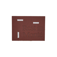 Embroidered lettered leather