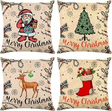 Merry Christmas Pillow Farmhouse Christmas Throw Pillow