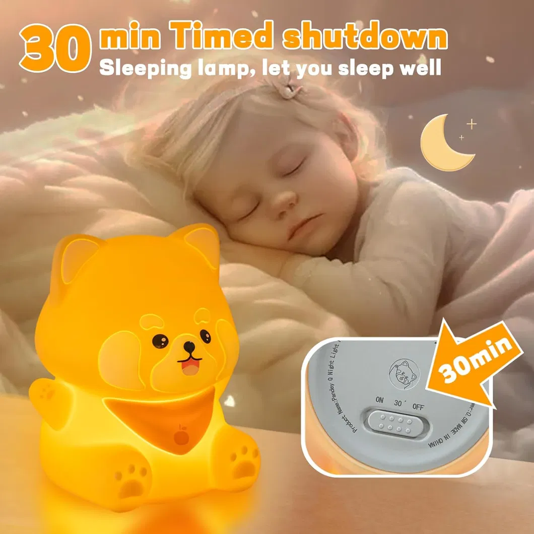 Adorable Rechargeable Red Panda Touch Lamp for Kids′ Rooms