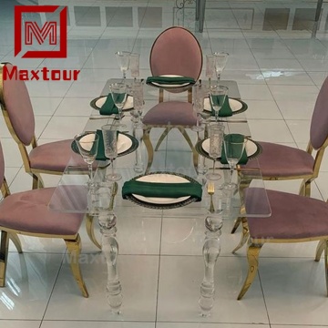 Transparent Acrylic Wedding Event Table for Banquet Parties