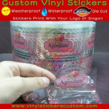 Cosmetics Clear Jar Labels in Roll