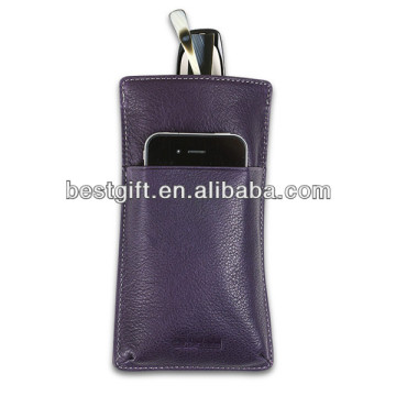 Hight quality soft leather microfiber eyeglass pouch microfiber leather eyeglass case