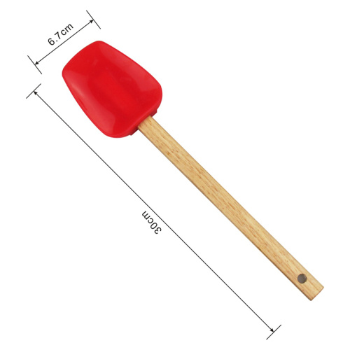 BPA FREE Wood Handle Silicone Cookie Spatula