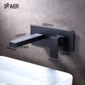 Double Hook Faucet Modern Wall Mounted Matt Black Bathroom Faucet Factory