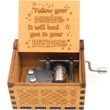 Vintage Wooden Hand Crank Musical Boxes