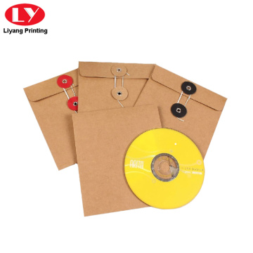 Kraft Paper Envelope With Button String For CD