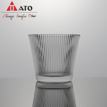 Embossed vintage borosilicate glass iced coffee cup